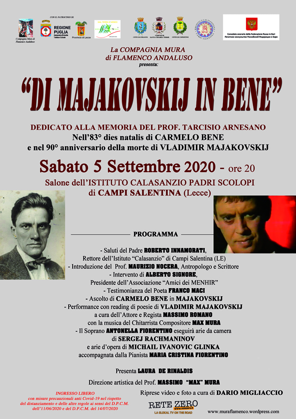 Di Majakovskij in Bene: domani a Campi Salentina memorial dedicato a Tarcisio Arnesano