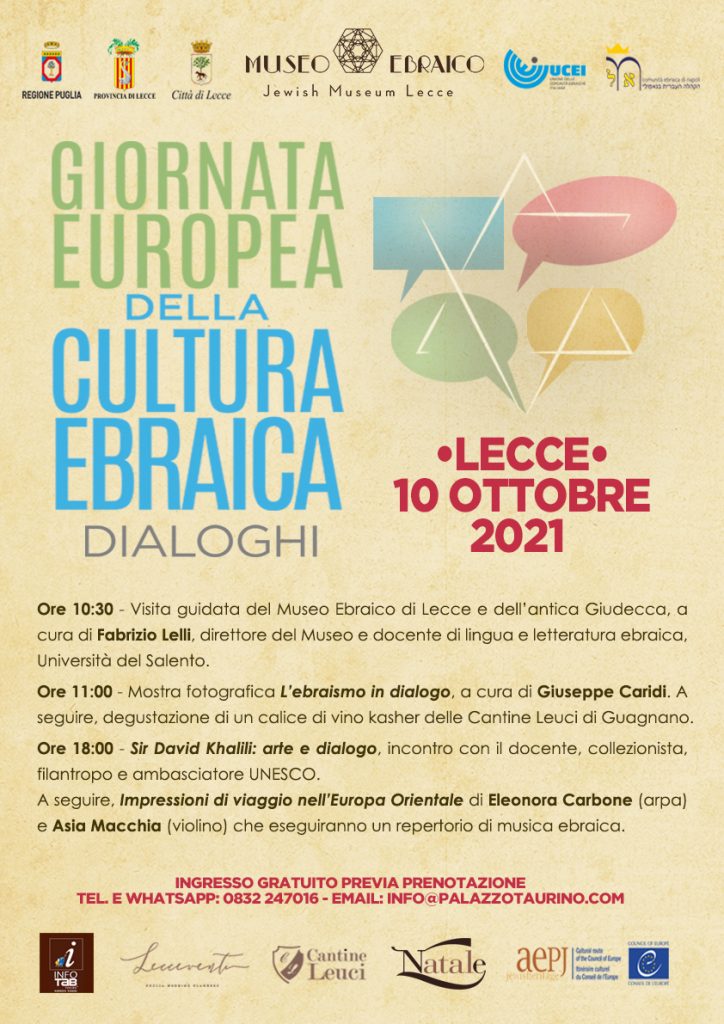 Giornata Europea della Cultura Ebraica, 10 ottobre: a Lecce eventi nel Museo Ebraico e l’incontro con sir Khalili