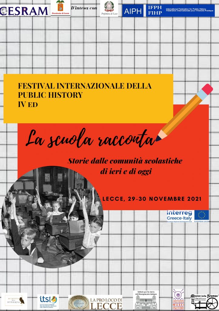 “La scuola racconta. Storie dalle comunità scolastiche di ieri e di oggi”. A Lecce la IV edizione del Festival Internazionale della Public History