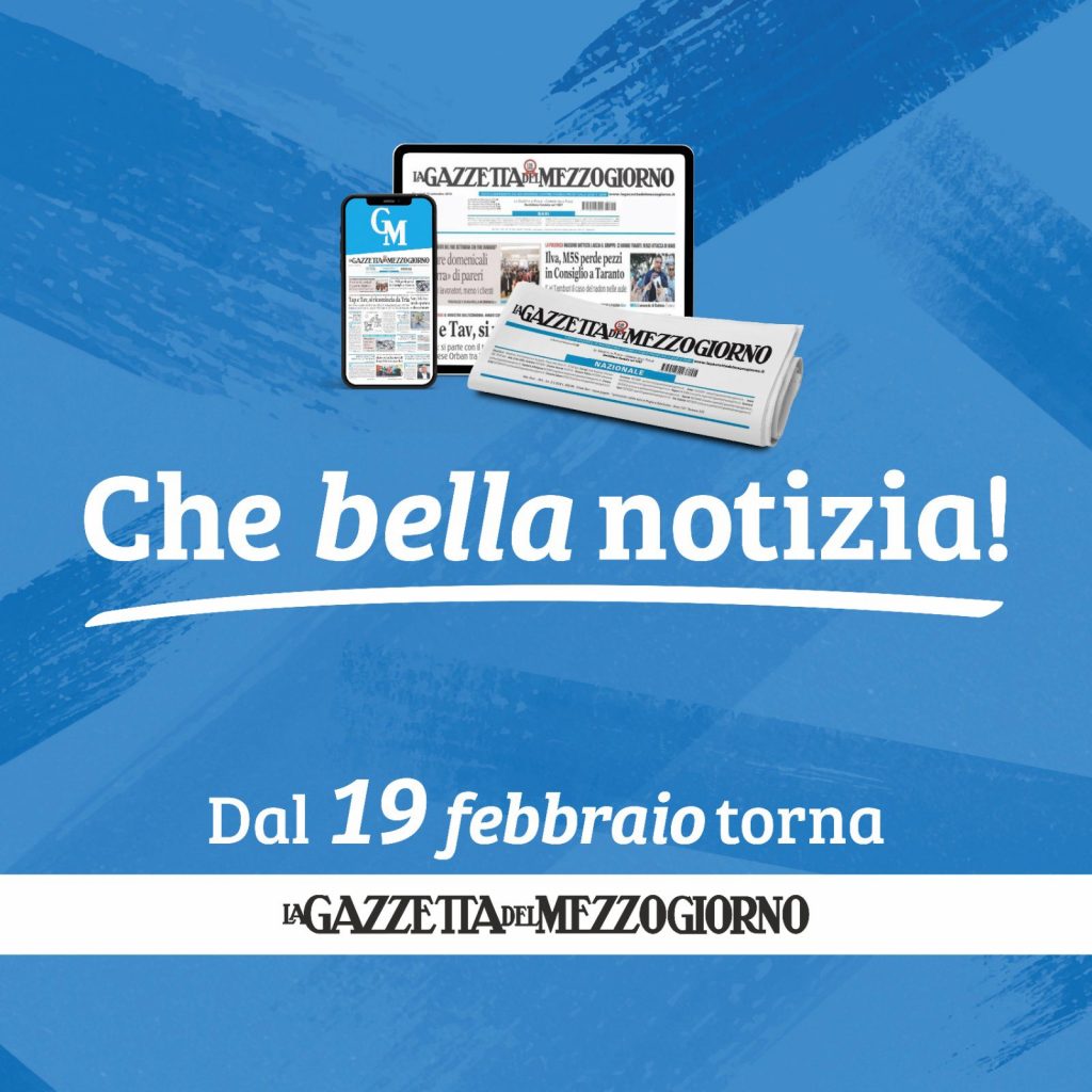 Il presidente della Provincia di Lecce Minerva:  “Bentornata Gazzetta del Mezzogiorno,   torniamo a confrontarci, torniamo ad informarci”