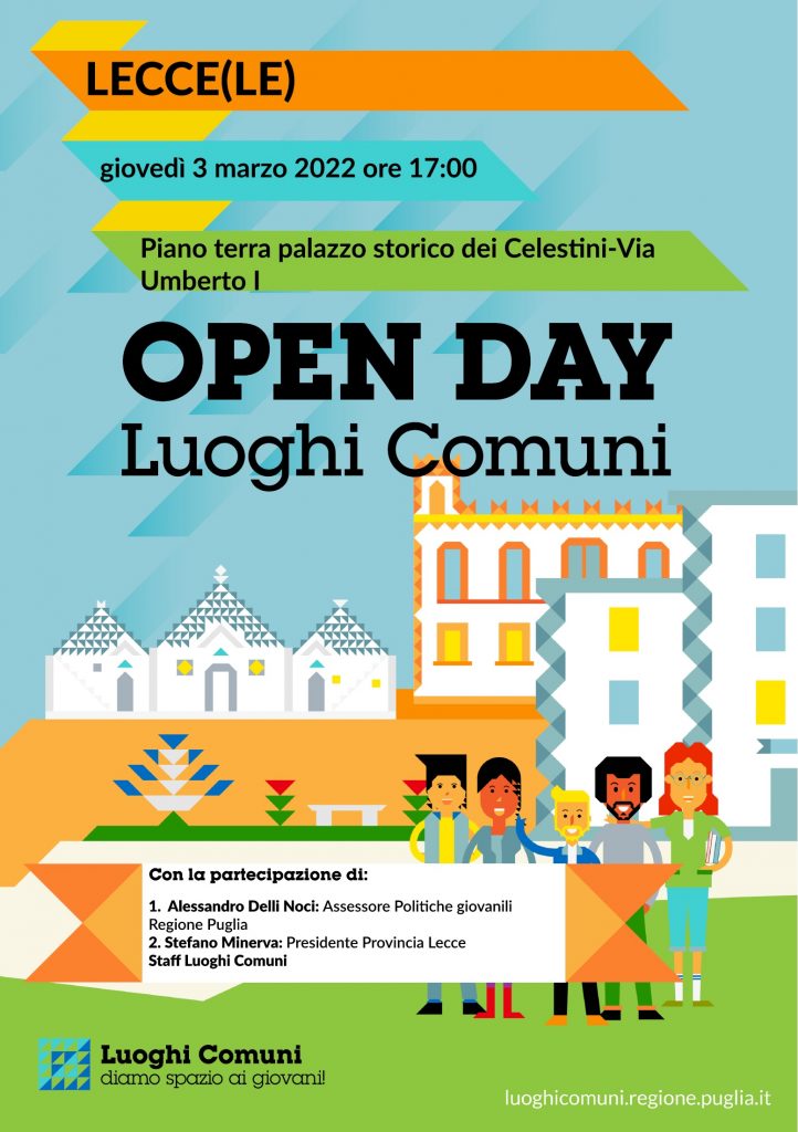 “Open Day Luoghi Comuni”: domani si presenta lo spazio Salento d’Amare Point della Provincia di Lecce