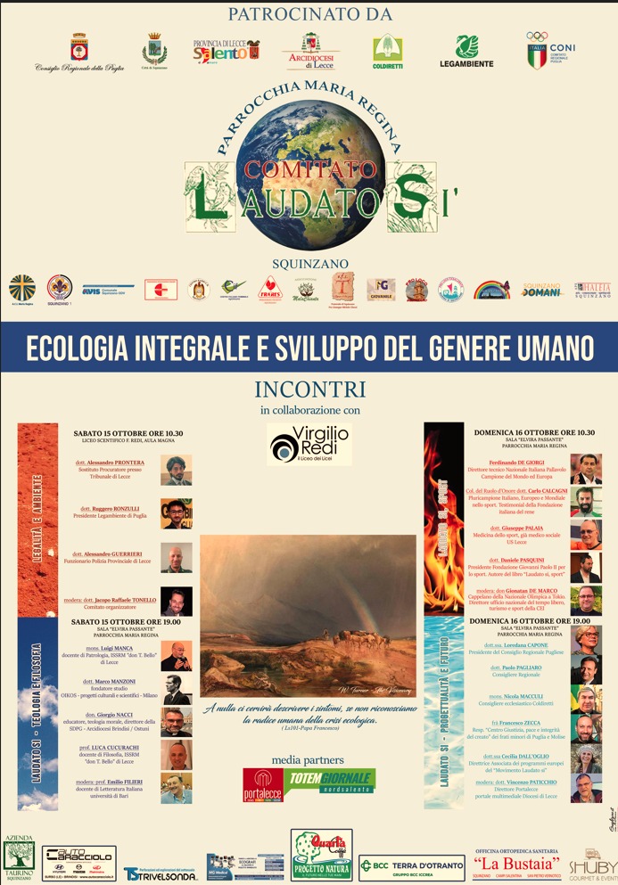 “Ecologia integrale e sviluppo del genere umano”: lunedì a Palazzo Adorno la presentazione della manifestazione in programma a Squinzano