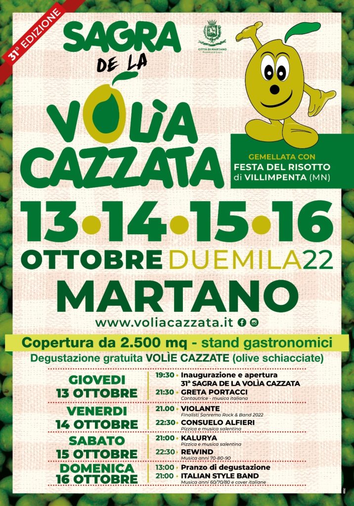 A Martano la XXXI Sagra de la Volìa Cazzata: l’evento (13-16 ottobre) è stato presentato oggi a Palazzo Adorno