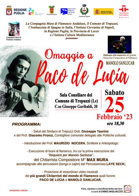“Omaggio a Paco de Lucia”: a Trepuzzi la tappa annuale del progetto itinerante della compagnia Mura di flamenco andaluso