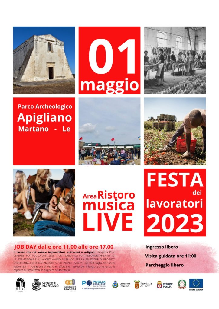 “Festa dei lavoratori” 2023 nel parco archeologico di Apigliano: la conferenza stampa domani in Provincia