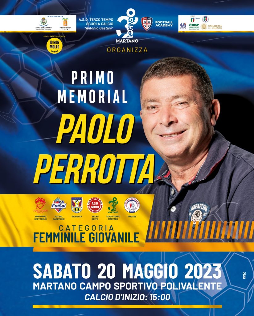 1^ Memorial “Paolo Perrotta” a Martano: domani a Palazzo Adorno la presentazione del torneo giovanile di calcio femminile