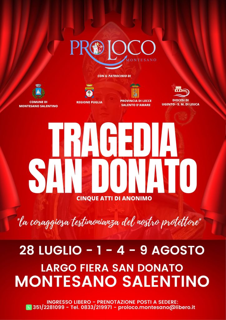 “Tragedia di San Donato”: domani a Palazzo Adorno la presentazione dello spettacolo teatrale in programma a Montesano Salentino