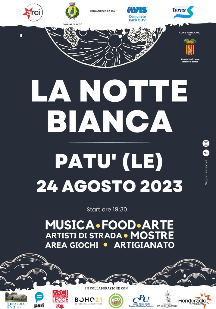 A Patù torna la Notte bianca: lunedì 21 agosto la presentazione a Palazzo Adorno