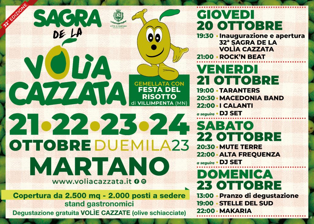 XXXII Sagra de la volìa cazzata: domani in Provincia la presentazione dell’edizione 2023 in programma a Martano