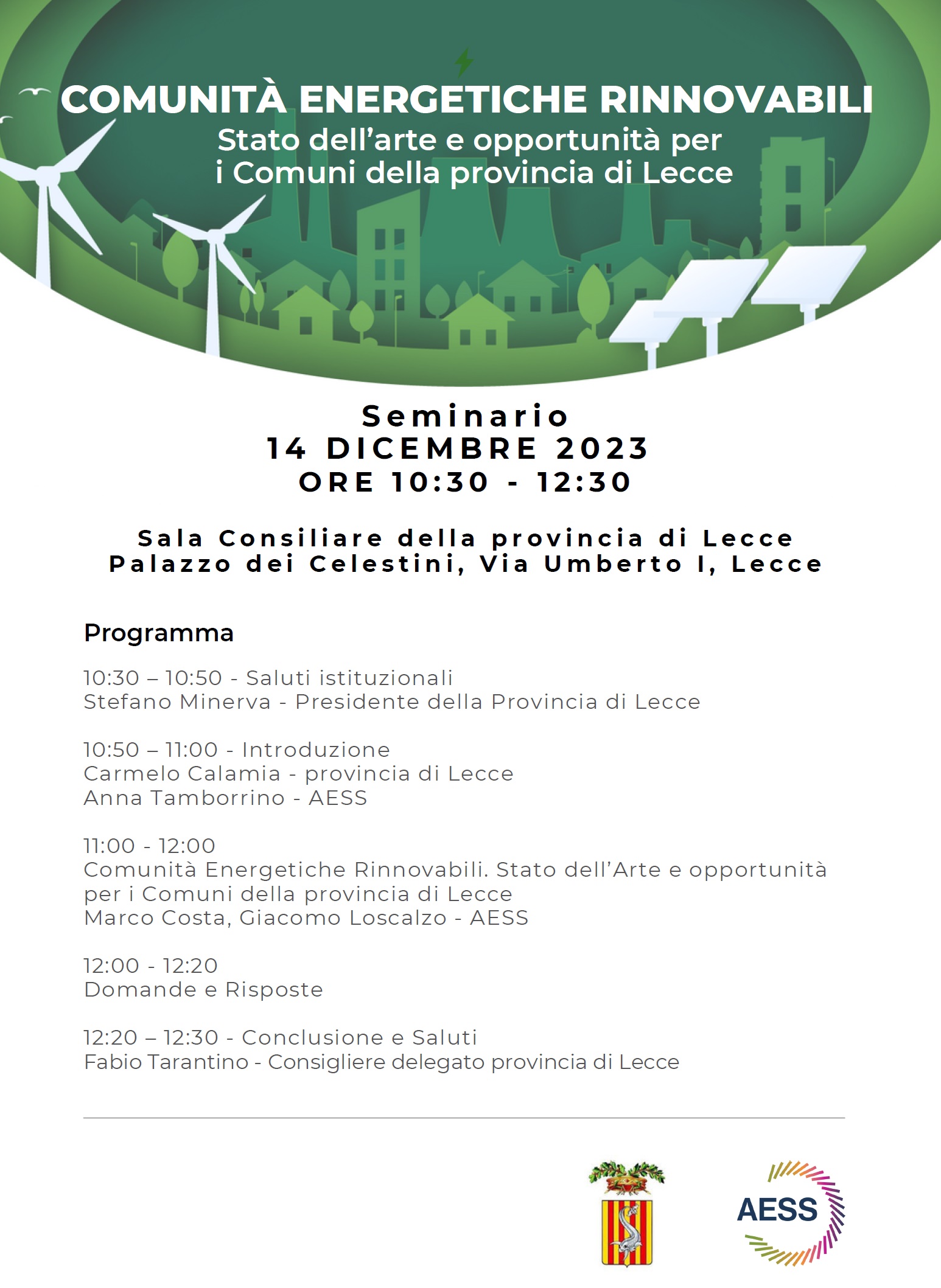 Incontro Comunità energetiche rinnovabili Provincia Aess Comuni