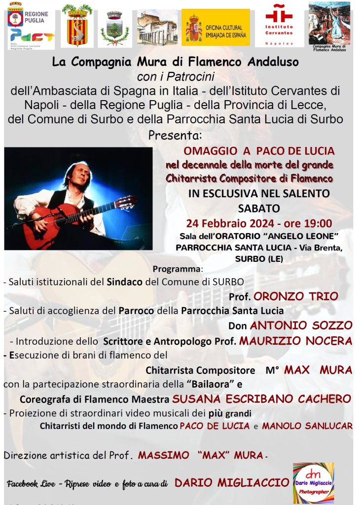 A Surbo omaggio al grande chitarrista e compositore Paco De Lucia