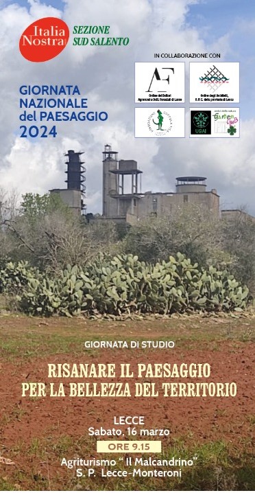 Giornata nazionale del paesaggio 2024: il 16 marzo focus sul Salento con Italia Nostra