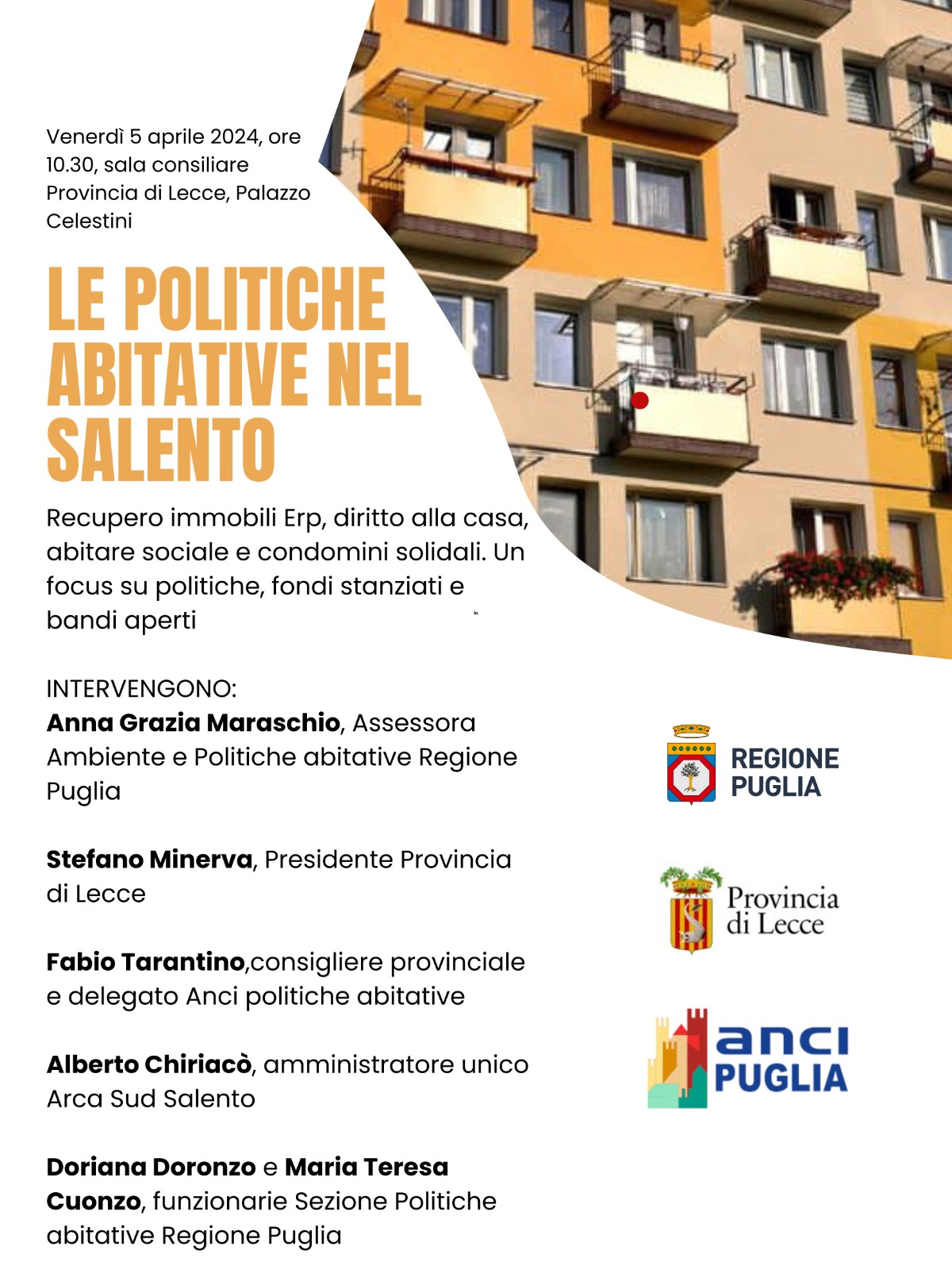 Locandina incontro politiche abitative