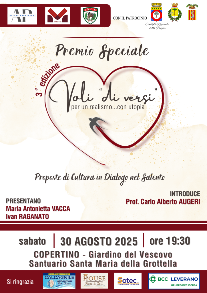 “Voli di versi”: in Provincia la presentazione del Premio in programma a Copertino