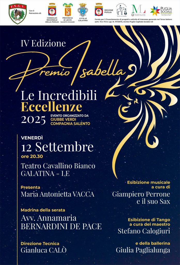 “Premio Isabella” dedicato a persone con disabilità: venerdì 12  settembre la serata al Teatro Cavallino Bianco