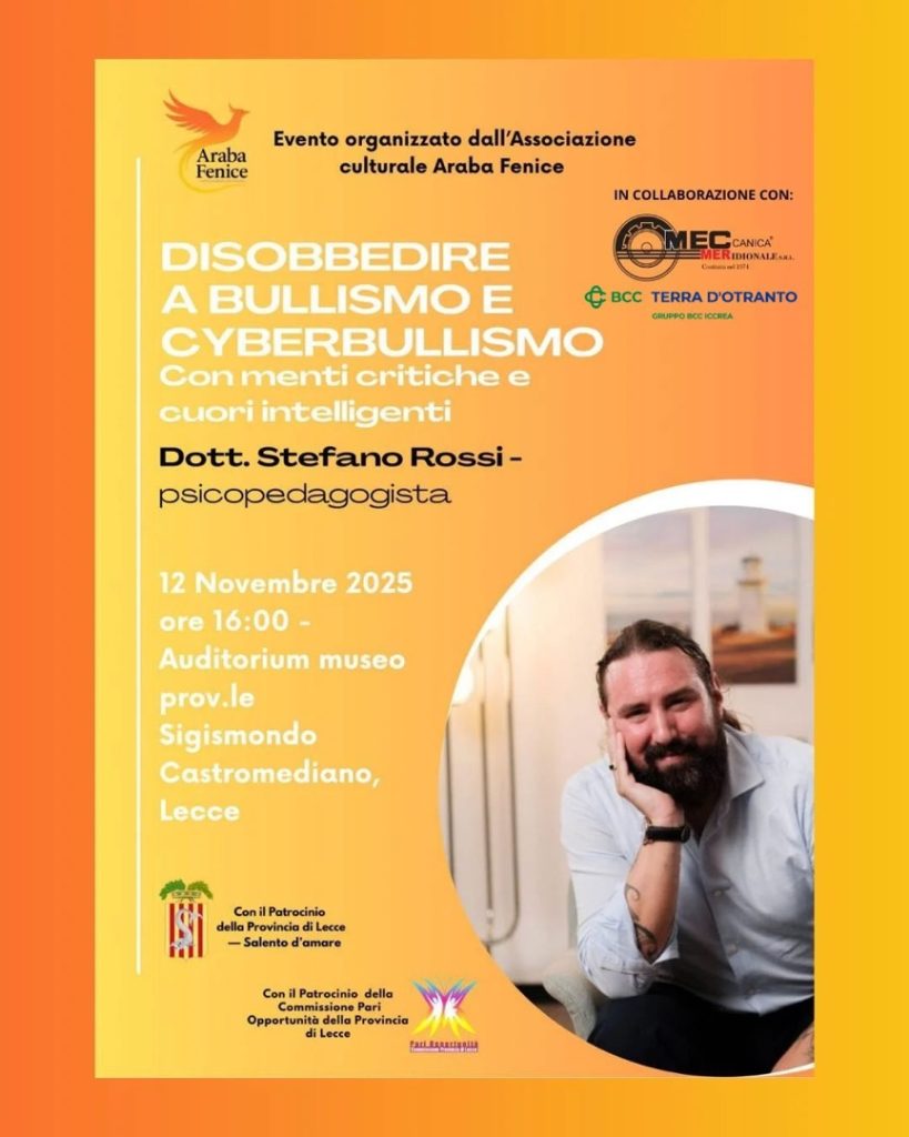 A Lecce il 12 novembre al Castromediano il celebre divulgatore  e psicopedagogista Stefano Rossi