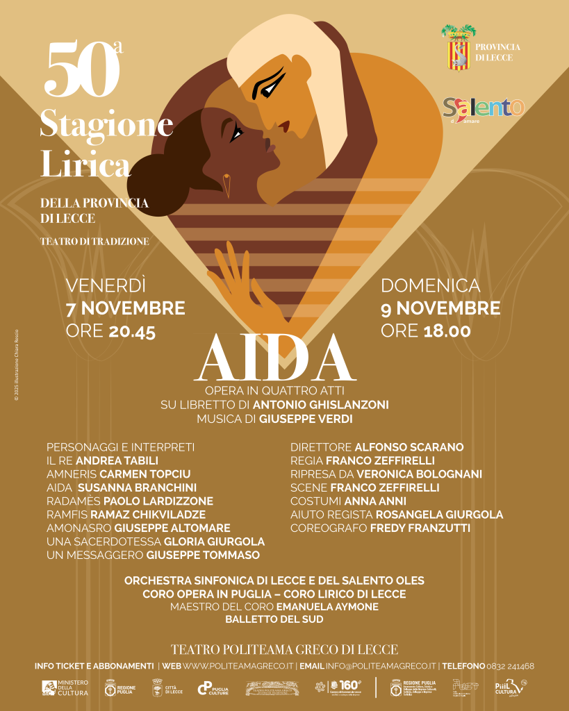 Al via la 50^ Stagione Lirica della Provincia Di Lecce – Teatro di Tradizione: si inaugura con “Aida” di Verdi il 7 novembre