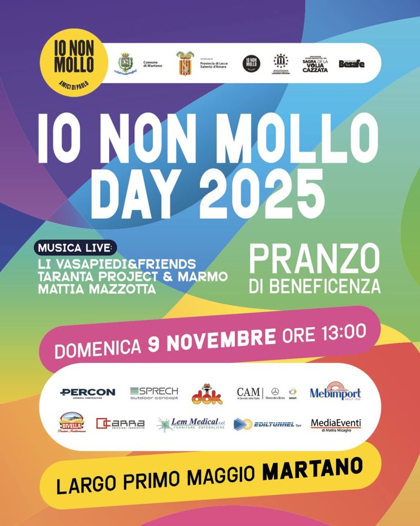 “Io non mollo Day 2025”: la conferenza stampa in Provincia per presentare l’evento di domenica 9 novembre a Martano