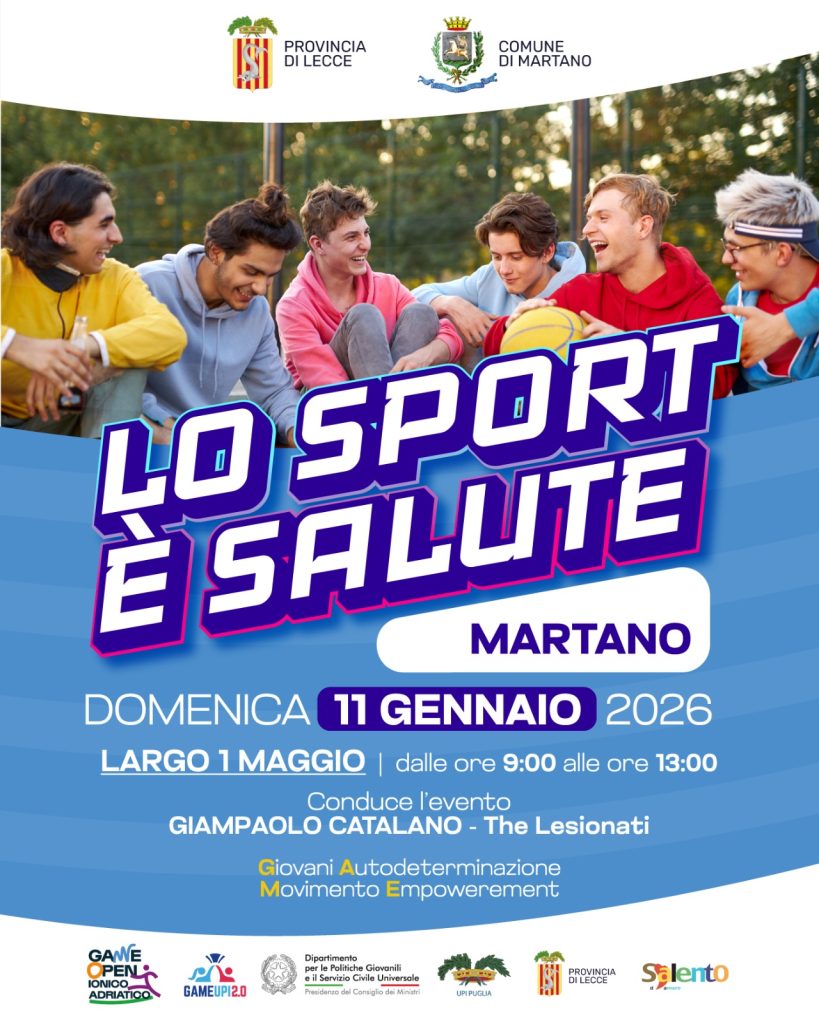Game Open Ionico-Adriatico: domenica 11 gennaio a Martano “Lo sport è  salute”
