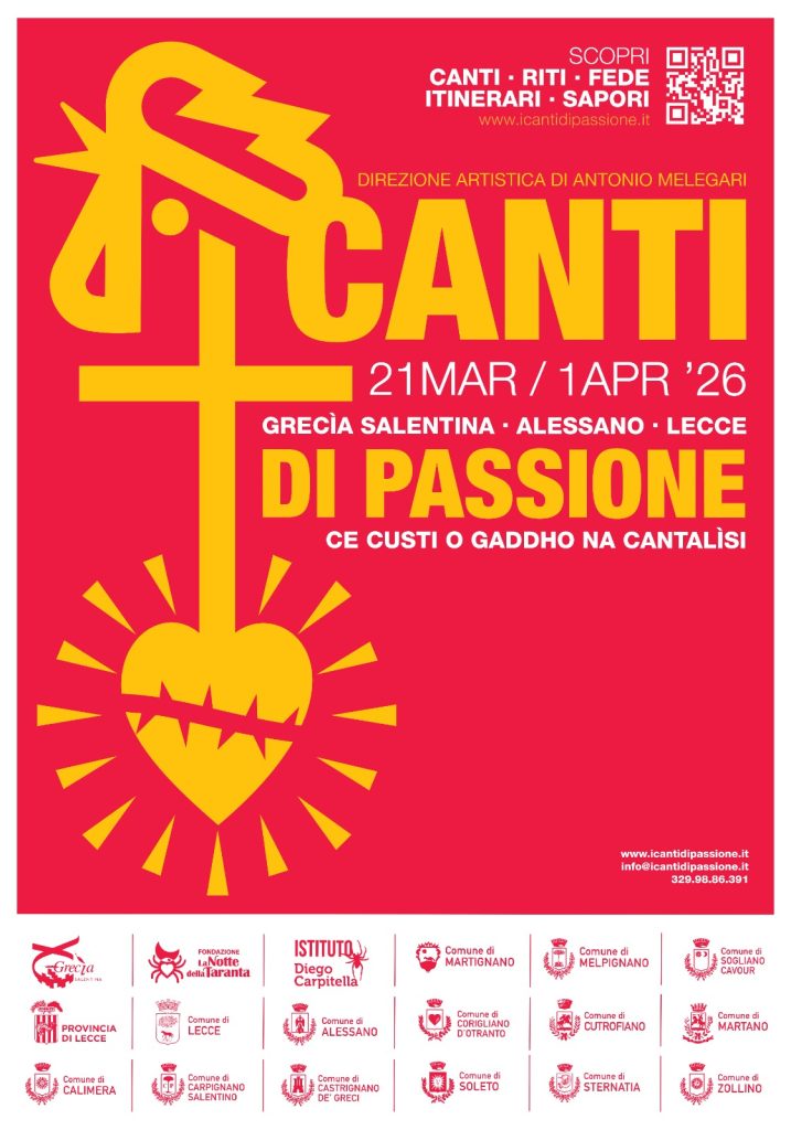 “Canti di Passione – Ce Custi o Gaddho na Cantalisi”: a  Palazzo Adorno si presenta l’evento  itinerante promosso dall’Unione dei Comuni della Grecìa Salentina