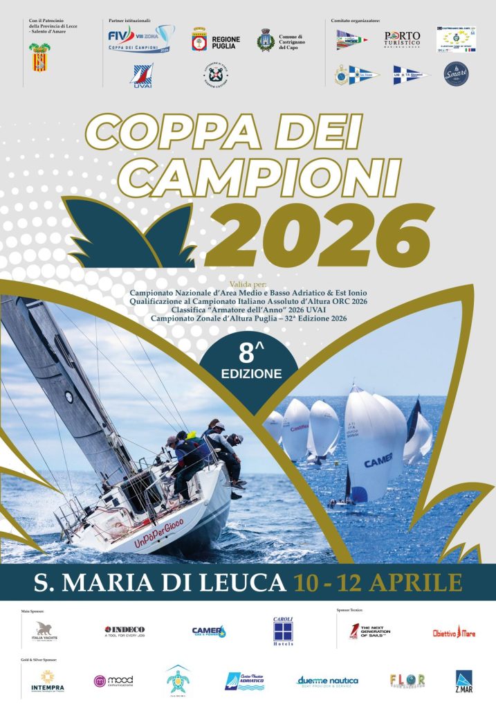 “Coppa dei Campioni di Vela d’Altura”: domani a Palazzo Adorno la presentazione della VIII edizione