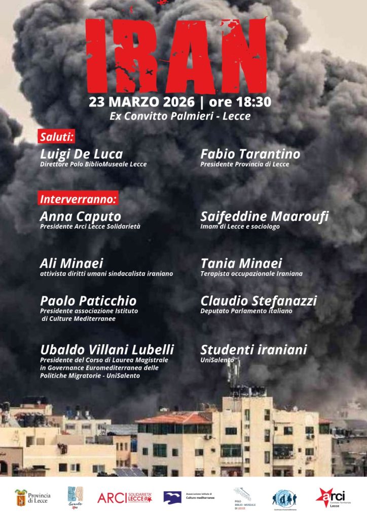Un ponte tra Salento e Iran: il 23 marzo all’ex Convitto Palmieri voci e testimonianze per riflettere sulla questione iraniana tra passato, presente e futuro