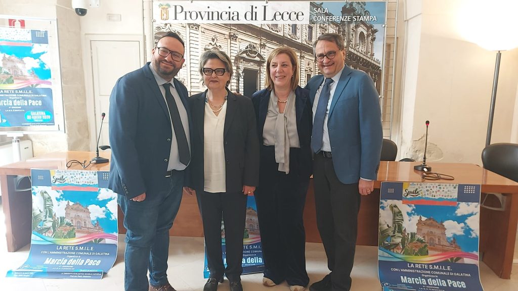 Il 30 aprile a Galatina la Marcia della Pace 2026: presentato in Provincia l’evento promosso dalla Rete Smile