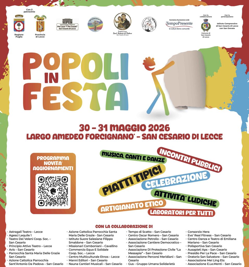 “Popoli in Festa”: in Provincia la presentazione del grande evento multiculturale in programma a San Cesario di Lecce per il secondo anno