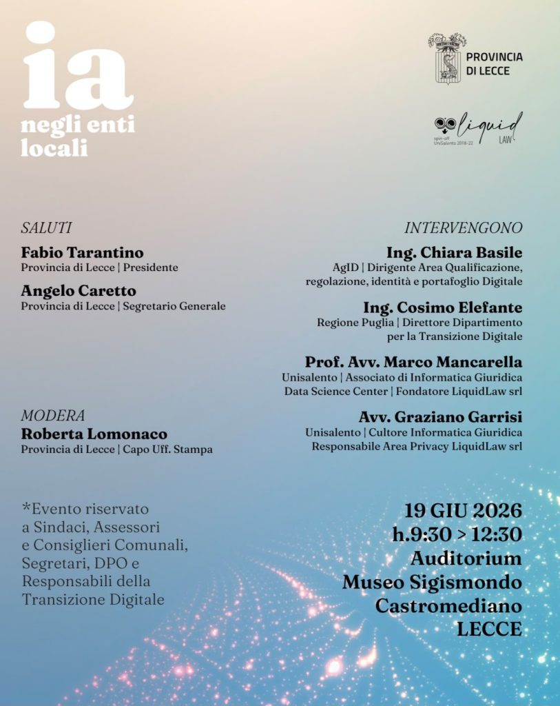 “Intelligenza artificiale negli enti locali”: il 19 giugno al Castromediano un incontro di formazione promosso dalla Provincia per i Comuni del territorio
