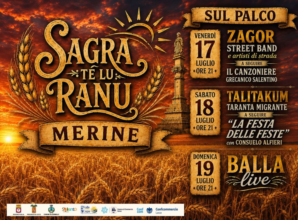 “Sagra te lu Ranu” a Merine dal 17 al 19 luglio