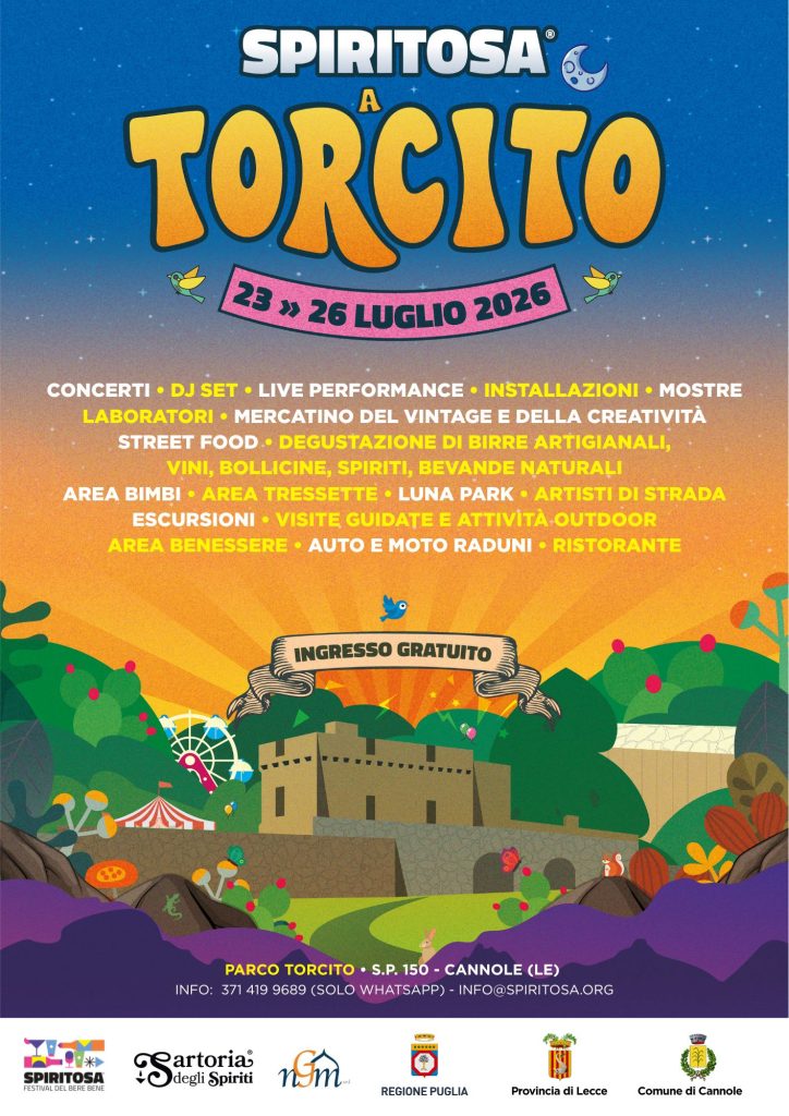 Al via “Spiritosa a Torcito”, 23-26 luglio nel Parco a Cannole