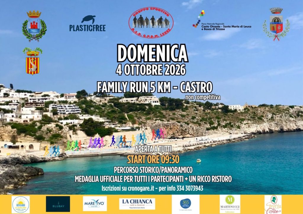 Domenica 4 ottobre si corre nel Parco Naturale Costa Otranto – Santa Maria di Leuca