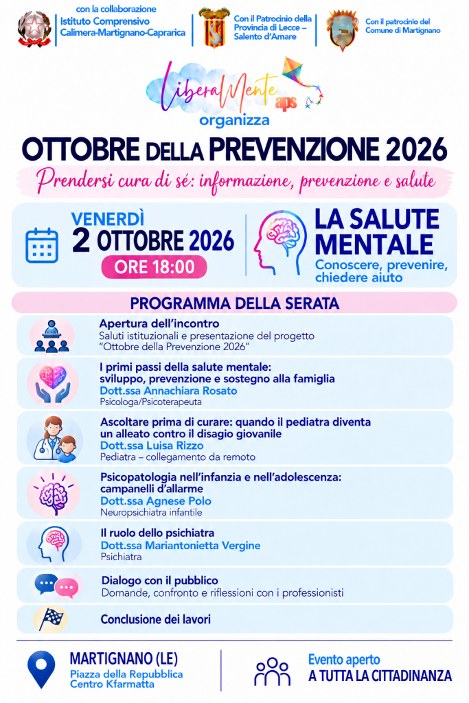 “Ottobre della Prevenzione 2026”. La Provincia con Liberamente per una serie incontri dedicati alla salute